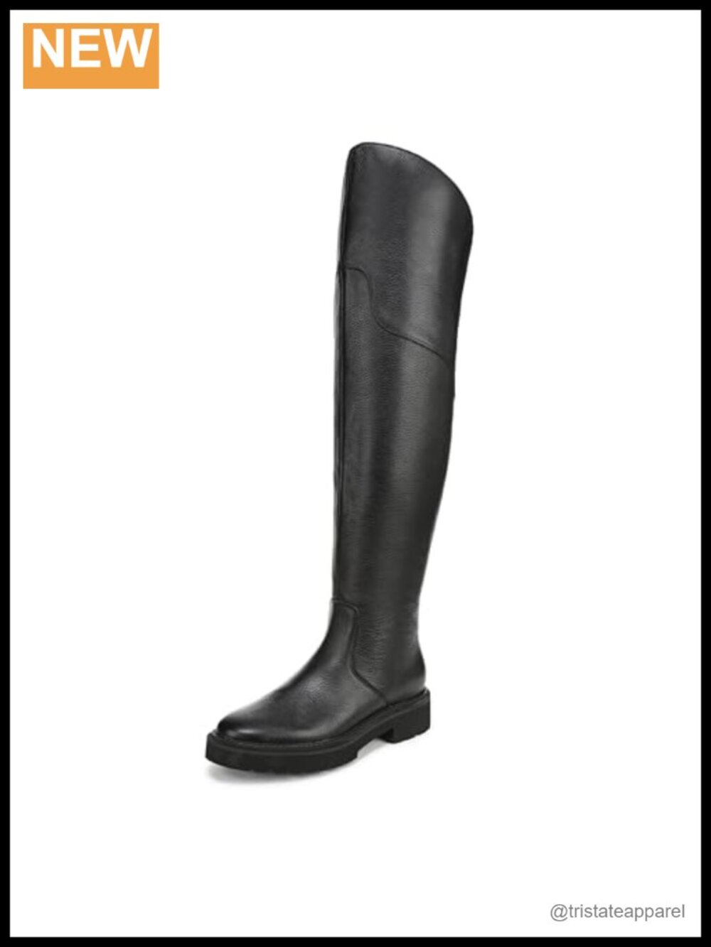 Over the Knee Leather Boots with Almond Toe